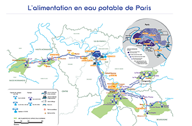 Carte de l'alimentation en Eau potable de Paris